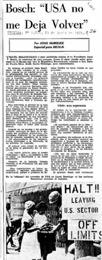 Bosch, "USA no me deja volver"