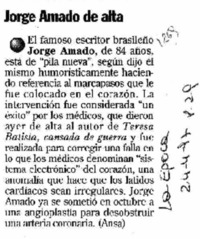 Jorge Amado de alta.