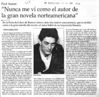 "Nunca me vi como el autor de la gran novela norteamericana"