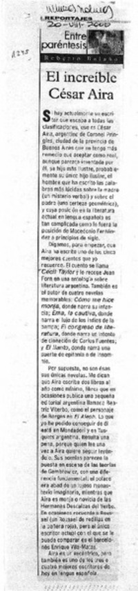 El increíble César Aira