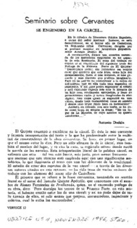 Seminario sobre Cervantes