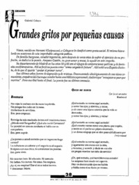 Grandes gritos por pequeñas causas.