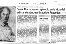 César Aira recrea un episodio en la vida del artista alemán Juan Mauricio Rugendas.