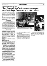 Los Compadritos" estrenan un personaje mezcla de Pepe Cortisona y el roto chileno.