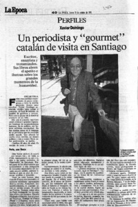 Un periodista y "gourmet" catalán de visita en Santiago