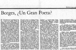 Borges, ¿Un gran poeta?