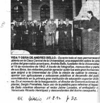 Vida y obra de Andrés Bello.