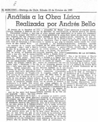 Análisis de la obra lírica realizada por Andrés Bello.