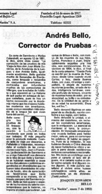 Andrés Bello, corrector de pruebas