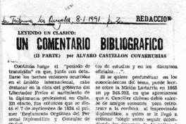 Un Comentario bibliográfico