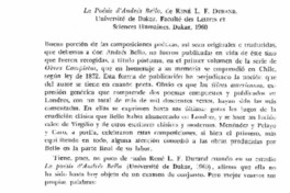 La Poésie d'Andrés Bello.