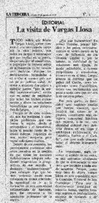 La Visita de Vargas LLosa.