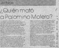 ¿Quién mató a Palomino Molero?