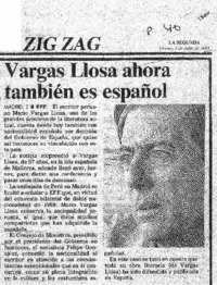 Vargas Llosa ahora también es español.