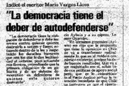 "La Democracia tiene el deber de autodefenderse".