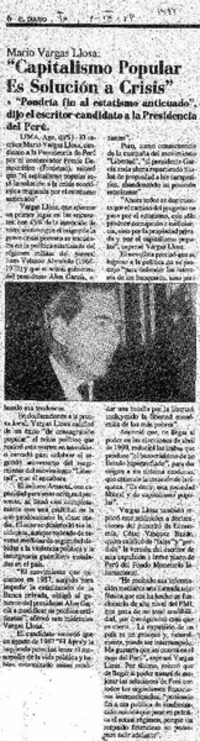 "Capitalismo popular en solución a crisis".