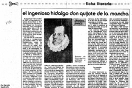 El ingenioso Hidalgo Don Quijote de la Mancha