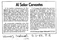Al señor Cervantes