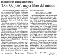 Don Quijote", mejor libro del mundo.