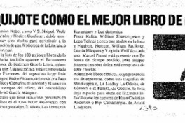 Eligen a Don Quijote como el mejor libro de la historia.