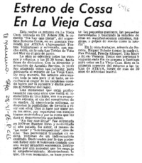 Estreno de Cossa en La Vieja Casa.