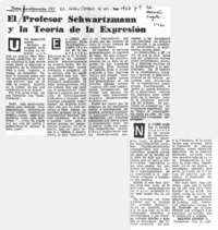 El profesor Schwartzmann y la Teoría de la expresión