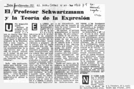 El profesor Schwartzmann y la Teoría de la expresión