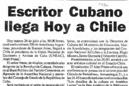 Escritor cubano llega hoy a Chile.