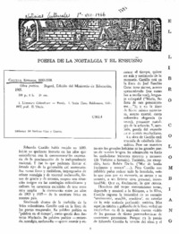 Poesía de la nostalgia y el ensueño