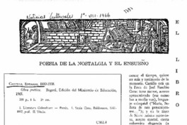 Poesía de la nostalgia y el ensueño