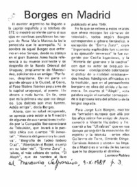Borges en Madrid