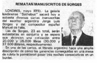 Rematan manuscrito de Borges.