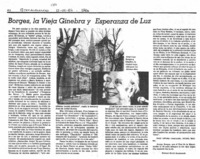 Borges, la vieja Ginebra y esperanza de luz
