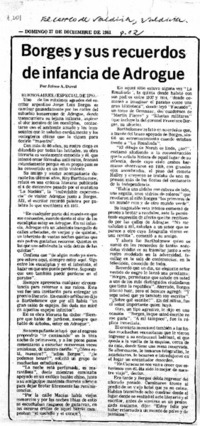 Borges y sus recuerdos de infancia de Adrogue