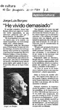 "He vivido demasiado".