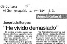 "He vivido demasiado".