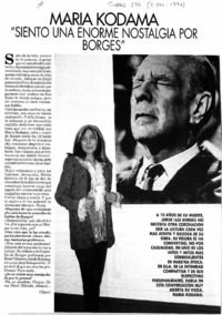"Siento una enorme nostalgia por Borges"