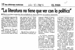 "La Literatura no tiene que ver con la política"