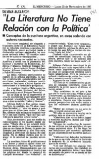 "La Literatura no tiene relación con la política"