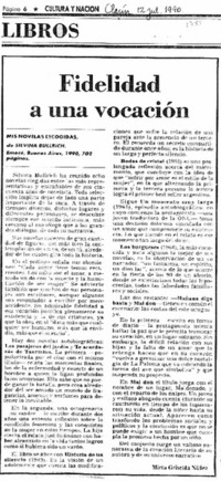 Fidelidad a una vocación