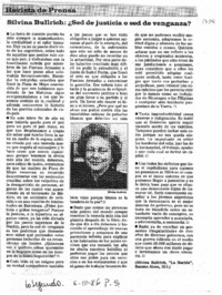 Silvina Bullrich: ¿Sed de justicia o sed de venganza?.