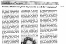 Silvina Bullrich: ¿Sed de justicia o sed de venganza?.