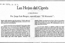 Las Hojas del Ciprés, a María Kodama.