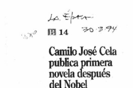 Camilo José Cela publica primera novela después del Nobel.