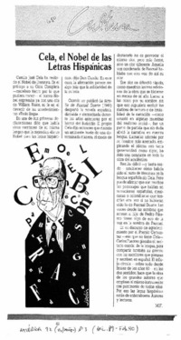 Cela, el Nobel de las Letras Hispánicas