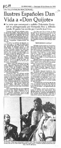 Ilustes españoles dan vida "Don Quijote".