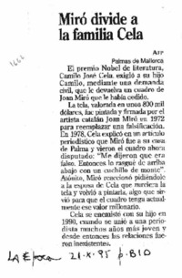Miró divide a la familia Cela.