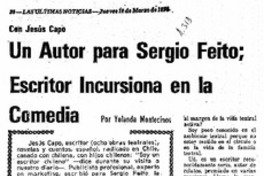 Un Autor para Sergio Feito; escritor incursiona en la comedia