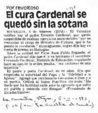 Ernesto Cardenal se quedó sin la sotana.
