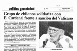 Grupo de chilenos solidariza con E. Cardenal frente a sanción del Vaticano.